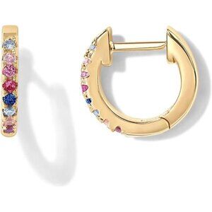 14K Gold Plated Post Huggies | Cubic Zirconia Huggie Trendy Women